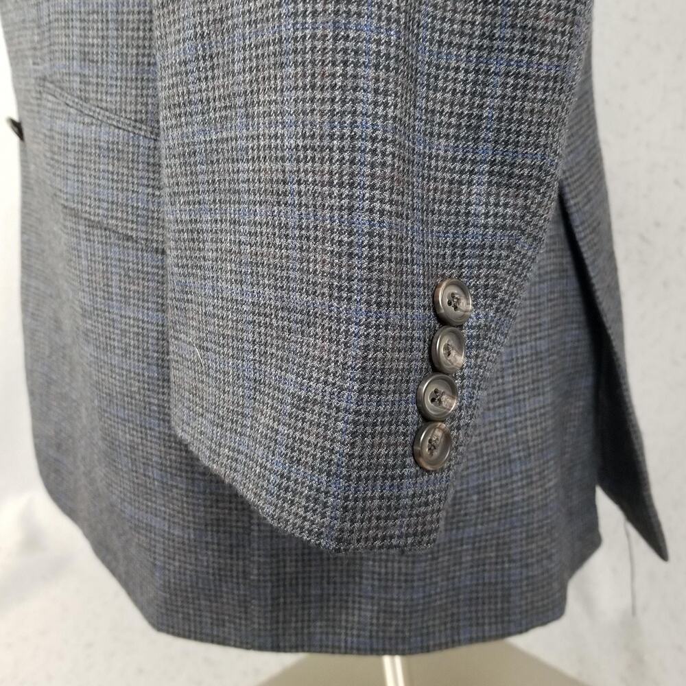 Lauren Ralph Lauren Blazer Mens 46R Gray Glen Check Wool 2 Button Ticket Pocket - Picture 6 of 15